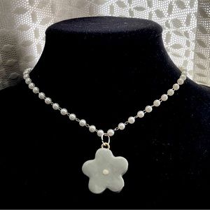 Handmade Beaded Flower Necklace